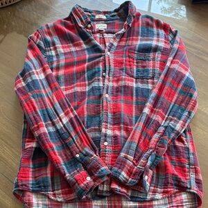 J. Crew Red and Blue Plaid Button-Down Shirt